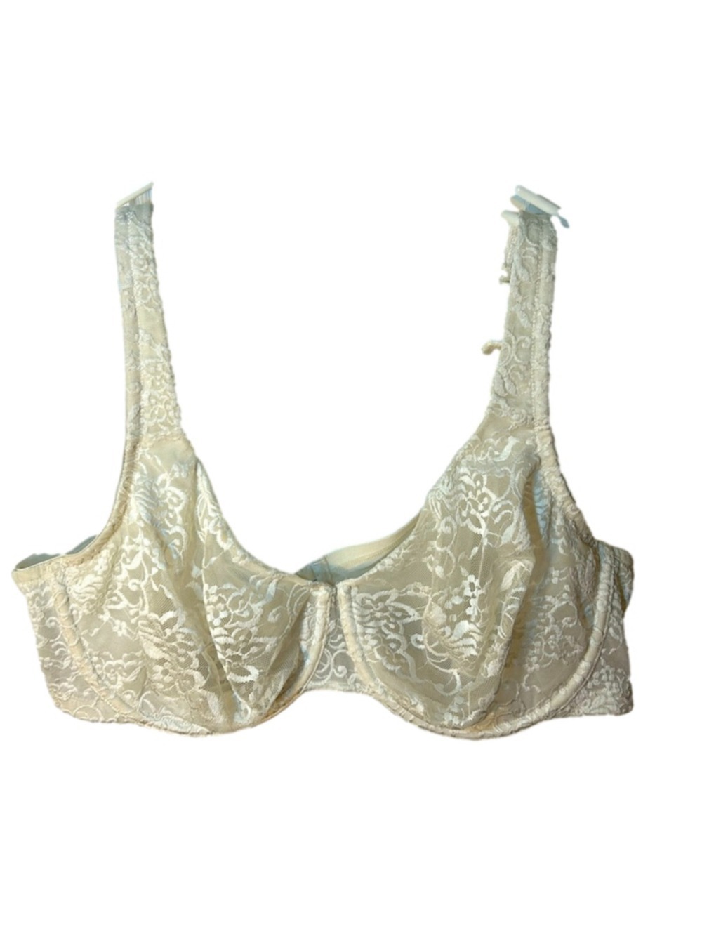 Cacique white lace un-padded wired bra 46C